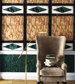 Kershaw Plain Wallpaper by Nina Campbell Black/Ivory