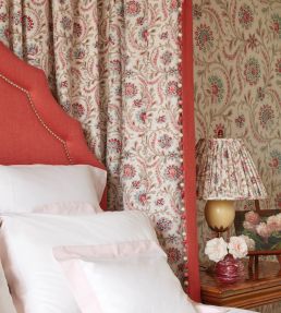 Baville Fabric by Nina Campbell Red / Teal