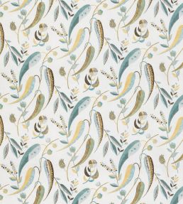 Colbert Fabric by Nina Campbell Aqua/ Ochre