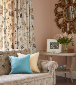 Nemours Fabric by Nina Campbell Red/ Chocolate
