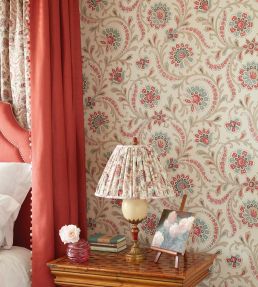 Baville Wallpaper by Nina Campbell GREY/CHALK