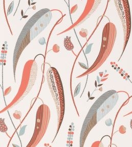 Colbert Wallpaper by Nina Campbell CORAL/AQUA
