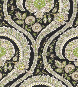 Les Indiennes Wallpaper by Nina Campbell BLACK/GREEN
