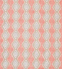 Belle Ile Fabric by Nina Campbell Coral/Beige/Choc