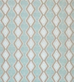 Belle Ile Fabric by Nina Campbell Aqua/Beige