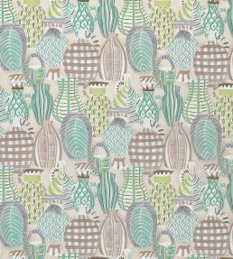 Collioure Fabric by Nina Campbell Aqua/Green/Lilac