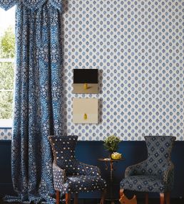 Camille Wallpaper by Nina Campbell Indigo/Blue