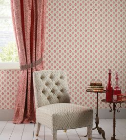 Camille Wallpaper by Nina Campbell Aqua/Beige