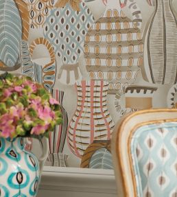 Collioure Wallpaper by Nina Campbell Blue/Beige