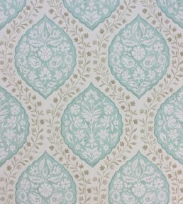 Marguerite Wallpaper by Nina Campbell Aqua/Taupe