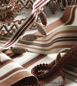 Narrow Woven Border Trimming by Nina Campbell Coral