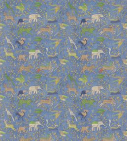 Noah's Ark Fabric by GP & J Baker Blue