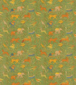 Noah's Ark Fabric by GP & J Baker Green