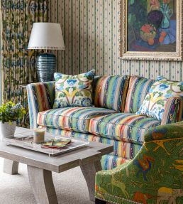 Noah's Ark Fabric by GP & J Baker Blue