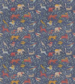 Noah's Ark Fabric by GP & J Baker Indigo