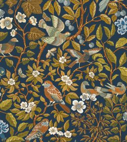 Noise Nextdoor Wallpaper by Josephine Munsey Blue and Olive