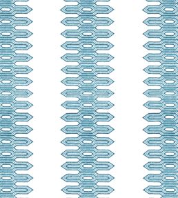 Nola Stripe Embroidery Fabric by Thibaut Aqua