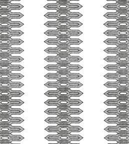Nola Stripe Embroidery Fabric by Thibaut Black