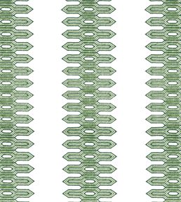 Nola Stripe Embroidery Fabric by Thibaut Green