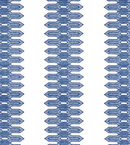 Nola Stripe Embroidery Fabric by Thibaut Navy