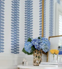Nola Stripe Wallpaper by Thibaut Pink