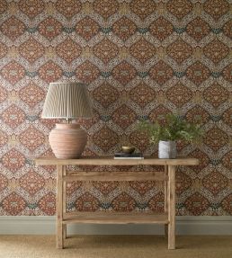 Norbury Wallpaper by Morris & Co Brick/Teal
