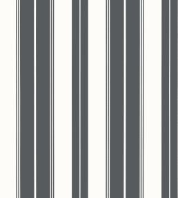 Norfolk Stripe Wallpaper by Thibaut Charcoal Black