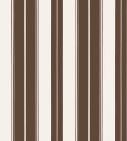 Norfolk Stripe Wallpaper by Thibaut Chocolate Brown