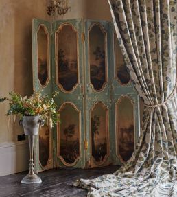 Northia Fabric by Clarke & Clarke Olive/Peacock