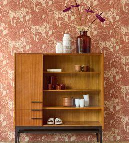 Nostalgic Evergreen Wallpaper by Eijffinger Orange/Terracotta