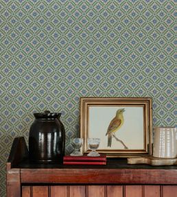 Nova and Sol Wallpaper by Josephine Munsey Alice Green, Dusky Plum and Cobber