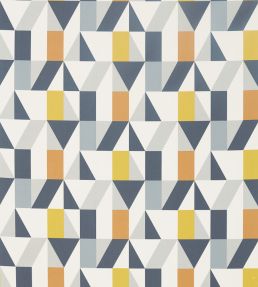 Nuevo Fabric by Scion Dandelion / Charcoal / Brick