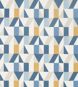 Nuevo Fabric by Scion Indigo / Slate / Satsuma