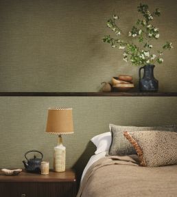 Nysa Linen Wallpaper by Romo Tarragon