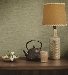 Nysa Linen Wallpaper by Romo Tarragon