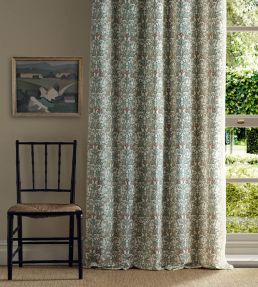 Oak & Blossom Fabric by Morris & Co Chestnut/Primrose