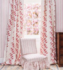 Oak Leaves Fabric by Barneby Gates Red/Pink