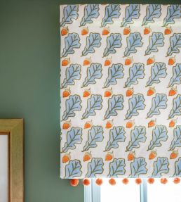 Oak Fabric by Molly Mahon Blue