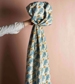 Oak Fabric by Molly Mahon Blue