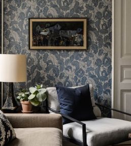 Oak Tree Tails Wallpaper by Langelid Von Bromssen Washed Denim