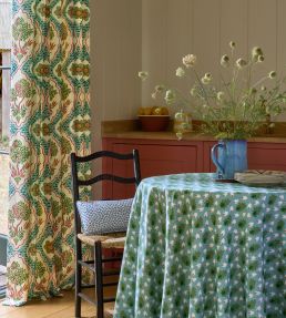 Oakley Fabric by George & Minnie Emerald/Parchment