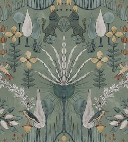 Oasis Villa Wallpaper by Coordonne Celadon