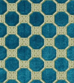 Octavia Velvet Fabric by Schumacher Peacock