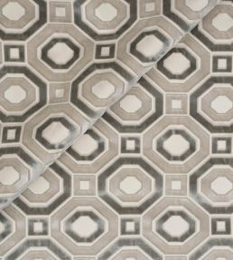 Octavian Velvet Fabric by Jim Thompson Silver Grey
