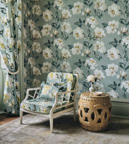 Odelia Wallpaper by Romo French Blue
