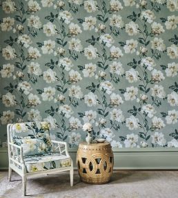 Odelia Wallpaper by Romo Rose Mist