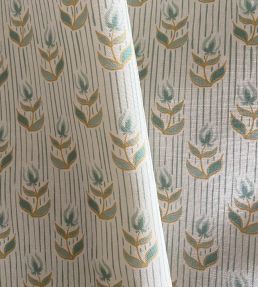 Odette Fabric by Kate Medlicott Duck Egg & Ochre