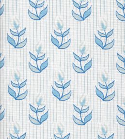 Odette Fabric by Kate Medlicott Ocean & Cloudy Blue