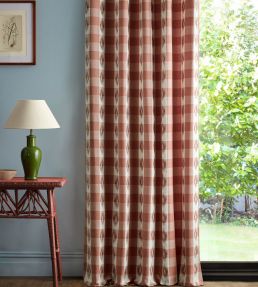 Odisha Check Fabric by Sanderson Coral