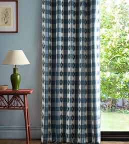 Odisha Check Fabric by Sanderson Indigo/Madder
